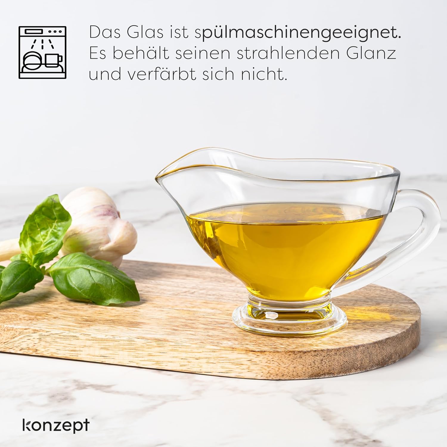 Lot de 2 Saucières en Verre 200ml avec Poignée