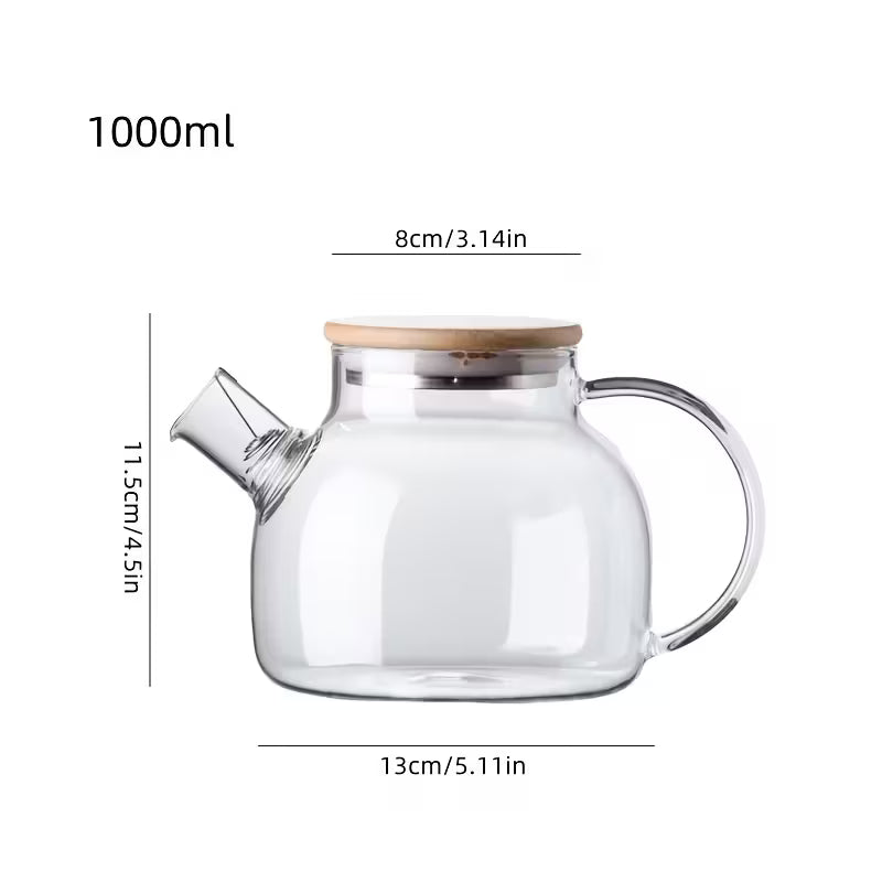 Théière en Verre Borosilicate Résistante à la Chaleur