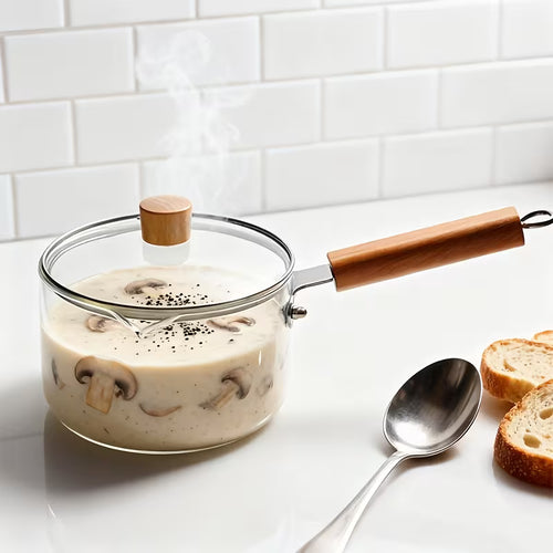 Casserole en Verre (1,8 L) – Antiadhésive, Résistante à la Chaleur