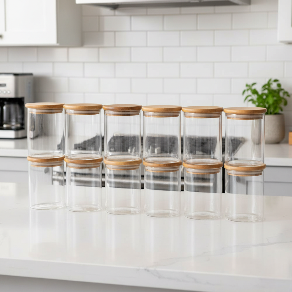 Lot de 12 Bocaux en Verre 450 ml